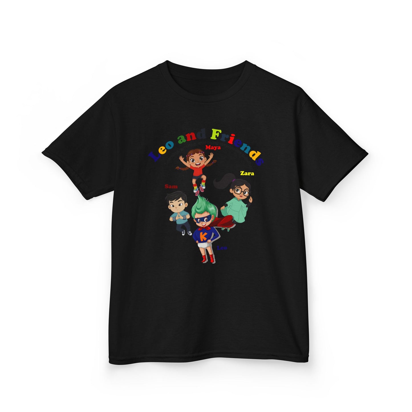 Kids Heavy Cotton™ Tee - Leo & Friends - Learning and growing - [[{"value":"Wonderwear Kid"}]]