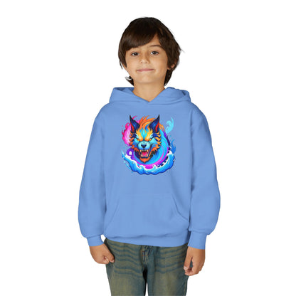 Kids Vibrant Wolf Hoodie Printify