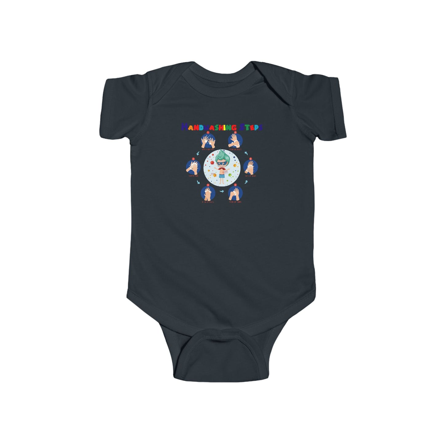 Infant Bodysuit - Super kiddo how to wash hand properly - [[{"value":"Wonderwear Kid"}]]