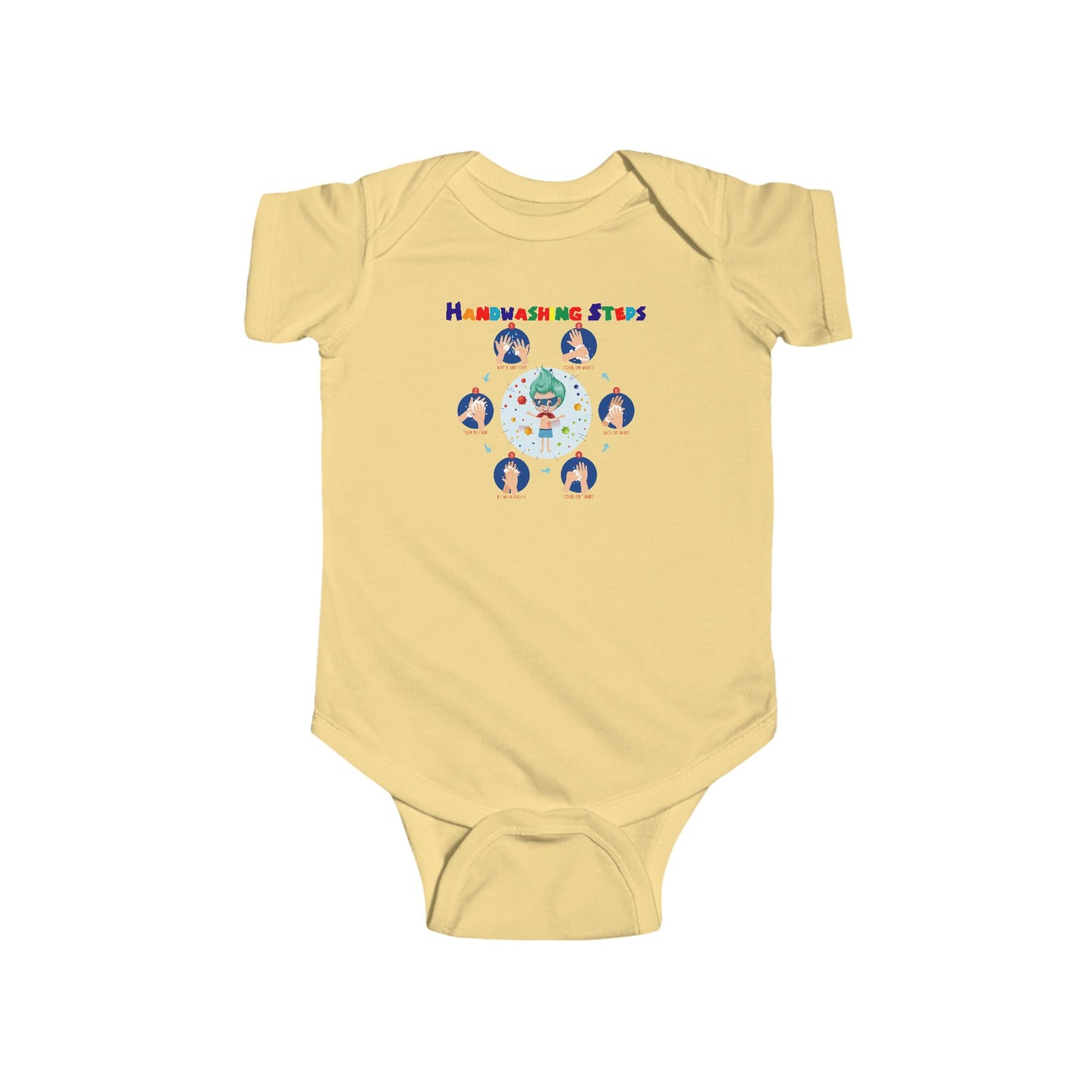 Infant Bodysuit - Super kiddo how to wash hand properly - [[{"value":"Wonderwear Kid"}]]