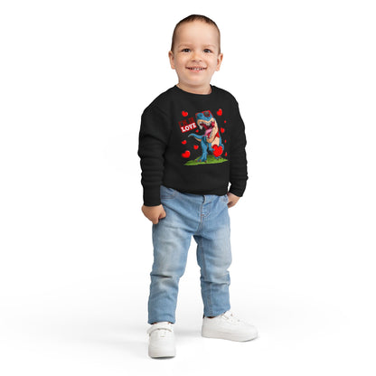 Toddler Sweatshirt -Dinosaur and heart design for valentines - [[{"value":"Wonderwear Kid"}]]