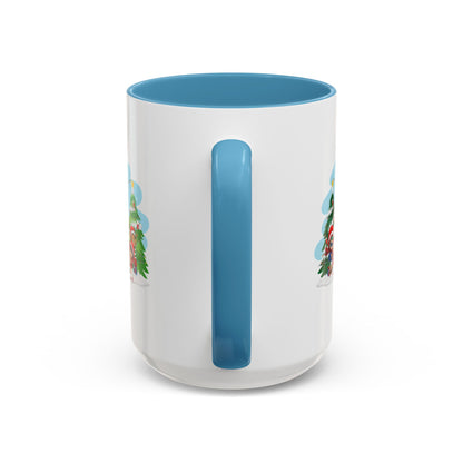 Accent Coffee Mug - Super kiddo with santa claus - [[{"value":"Wonderwear Kid"}]]