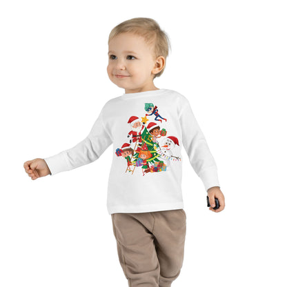 Toddler Long Sleeve Tee - Super kiddo making christmas tree - [[{"value":"Wonderwear Kid"}]]