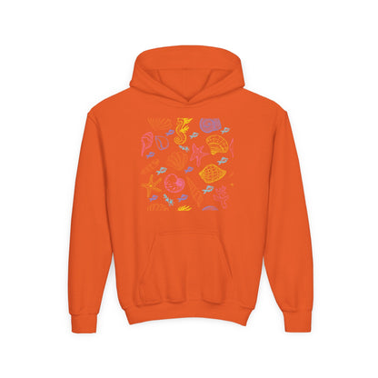Youth Heavy Blend Hooded Sweatshirt - Sea creatures Printify
