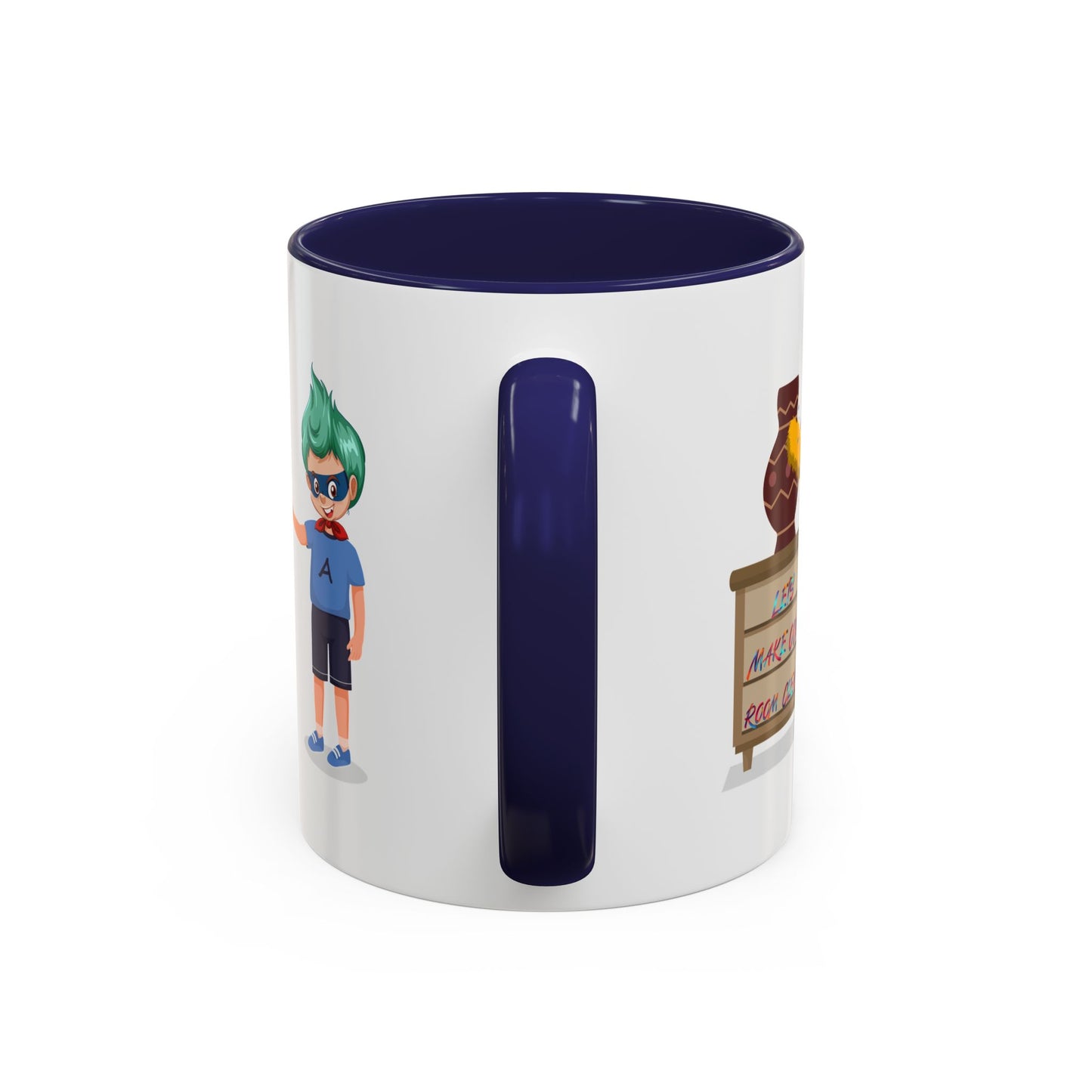 Accent Coffee Mug - Super kiddo cleaning a vase