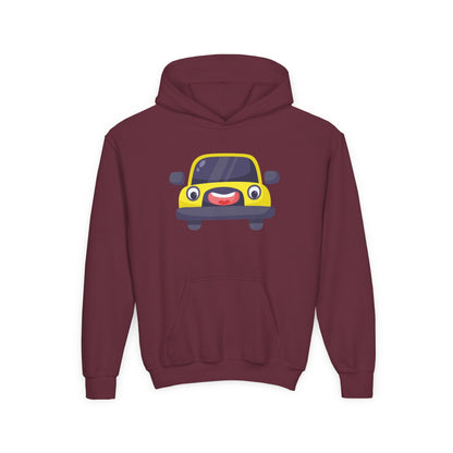 Kids Yellow Car Hoodie Printify