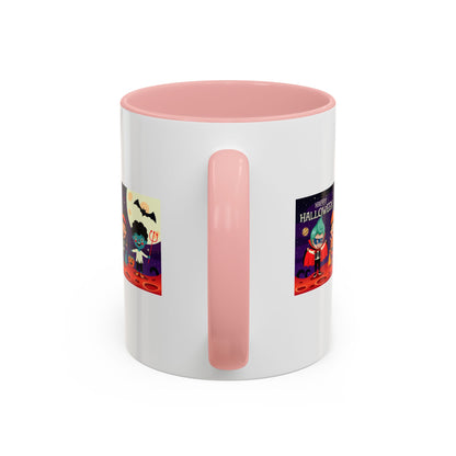 Accent Coffee Mug - Super kiddo with friends on holloween - [[{"value":"Wonderwear Kid"}]]