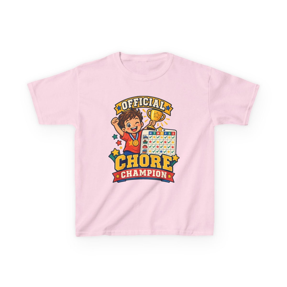 Kids Heavy Cotton™ Tee - Official Chore Champion Badge