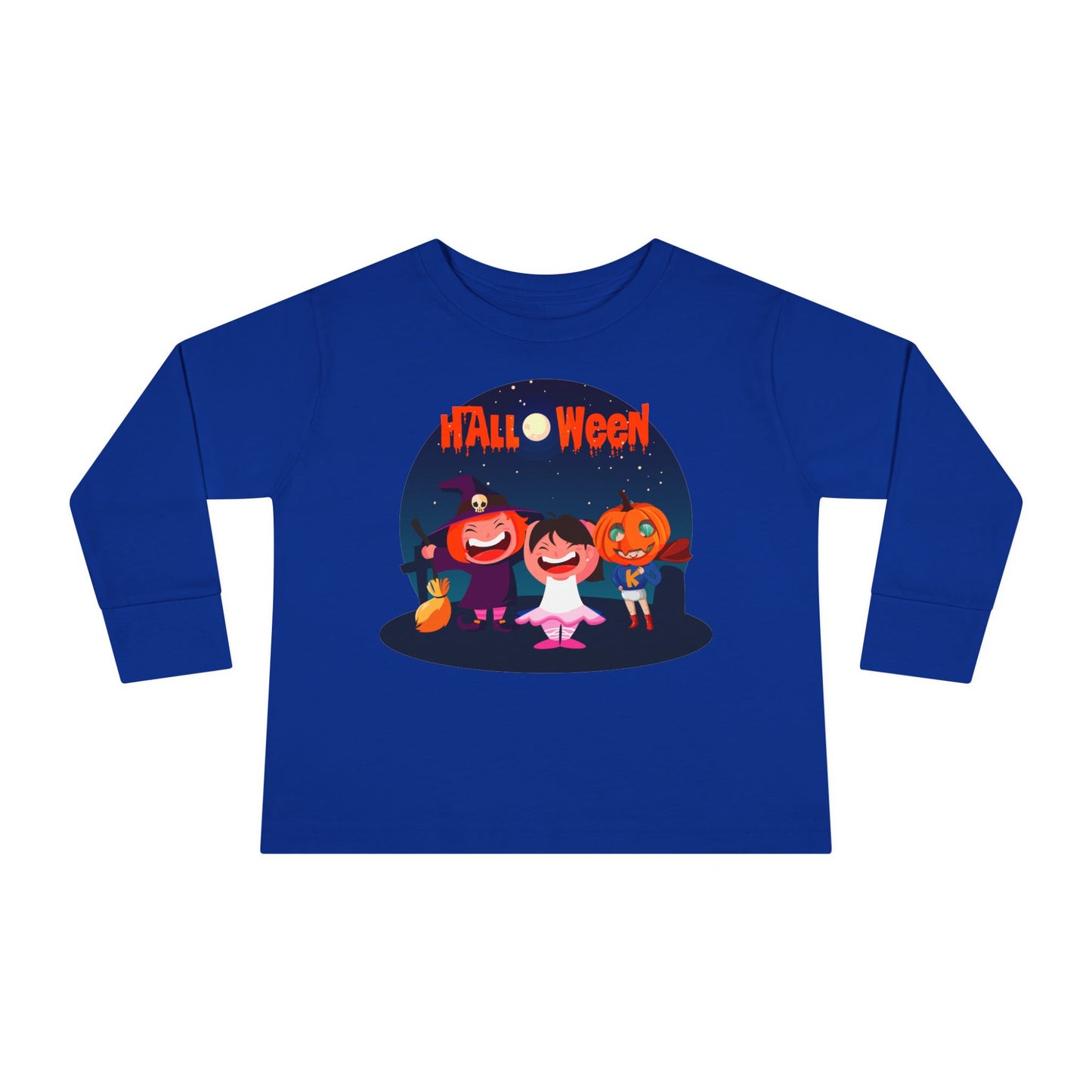 Toddler Long Sleeve Tee - Super kiddo wearing pumpkin - [[{"value":"Wonderwear Kid"}]]