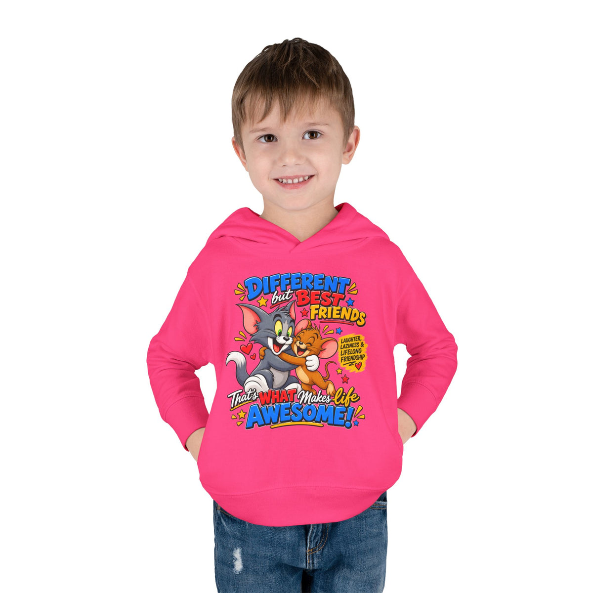 Toddler Hoodie — Tom and Jerry - Different, Best Friends