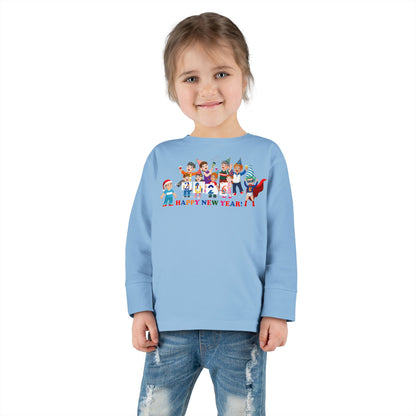Toddler Long Sleeve Tee - Happy new year from super kiddo - [[{"value":"Wonderwear Kid"}]]