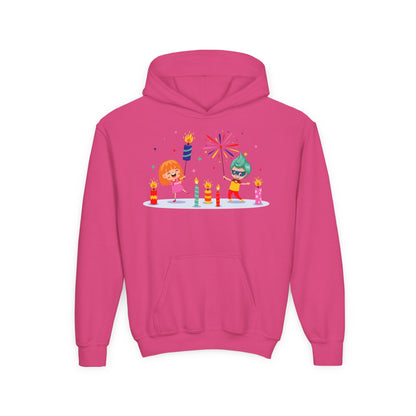 Youth Heavy Blend Hooded Sweatshirt - Super kiddo lighting fireworks - [[{"value":"Wonderwear Kid"}]]