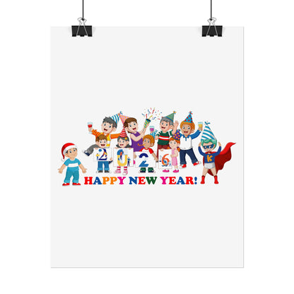 Rolled Posters - Happy new year from super kiddo - [[{"value":"Wonderwear Kid"}]]