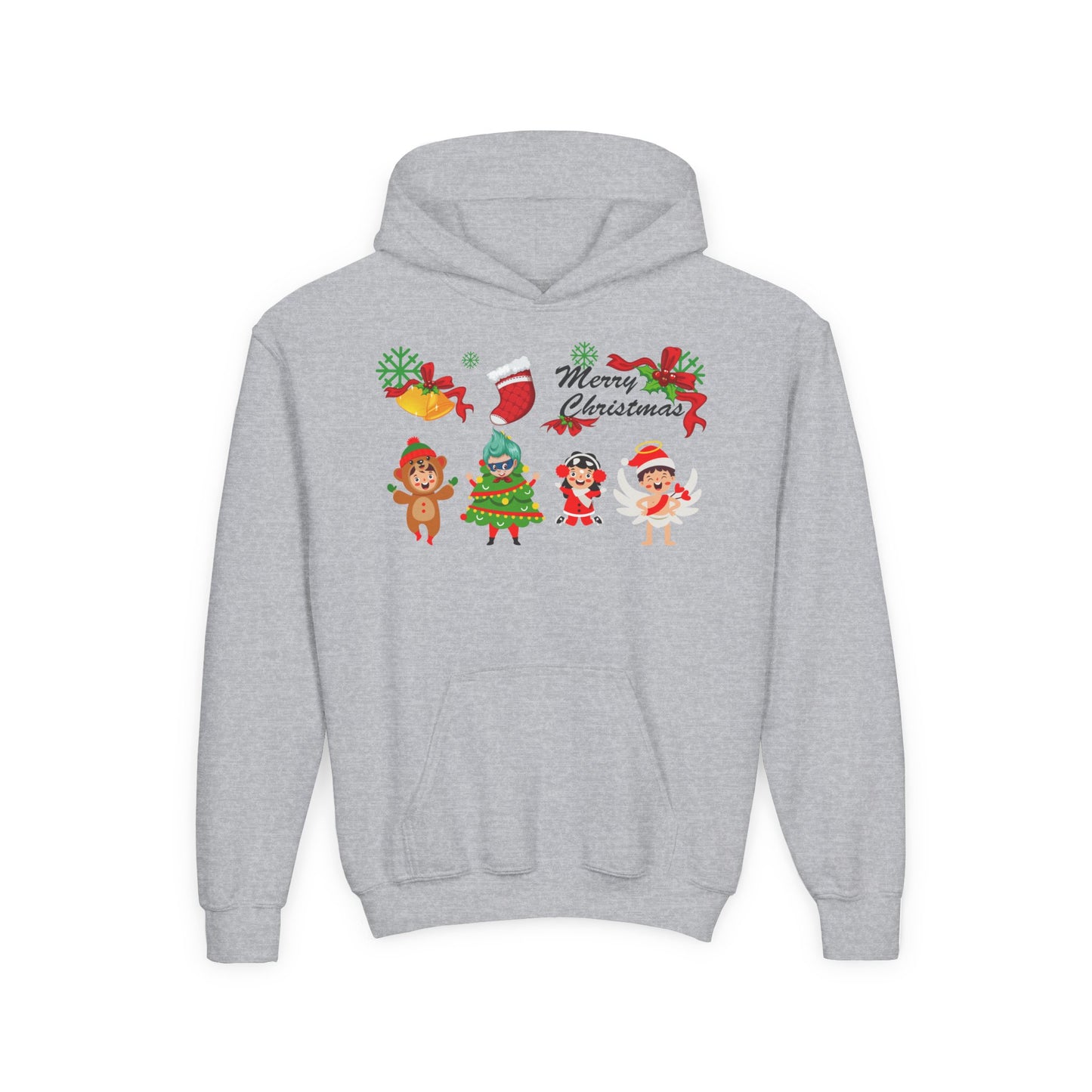 Youth Heavy Blend Hooded Sweatshirt - Merry christmas from super kid