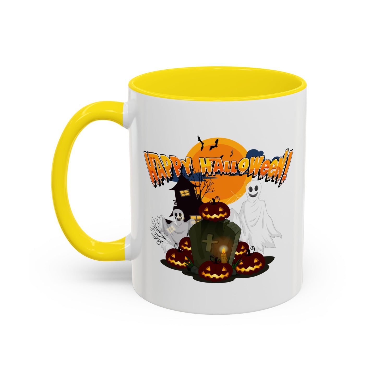 Accent Coffee Mug - Happy holloween - cemetery