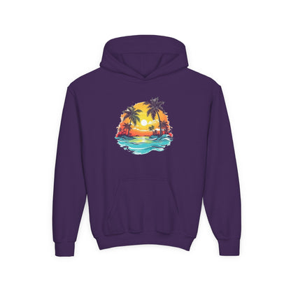 Youth Heavy Blend Hooded Sweatshirt - Summer tropical Printify