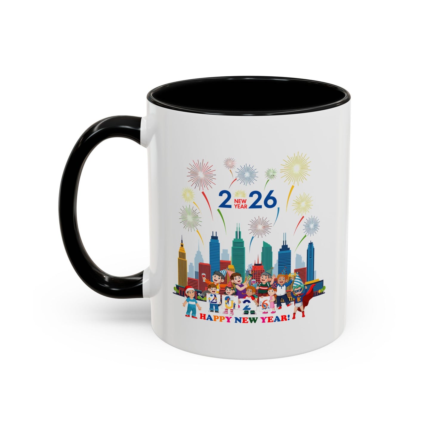 Accent Coffee Mug - Happy new year with fireworks