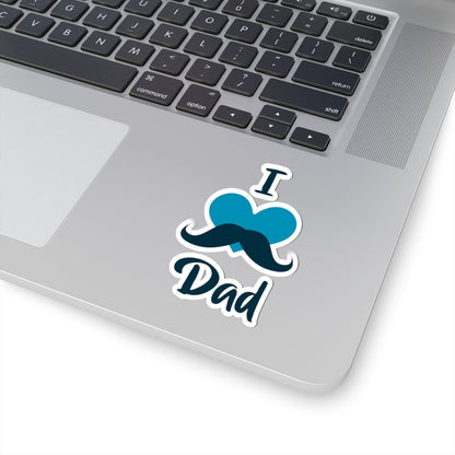 Kiss-Cut Vinyl Decals - I love dad - heart Printify