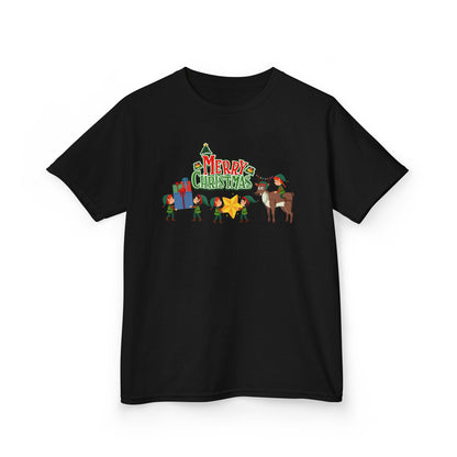 Kids Heavy Cotton™ Tee - Merry christmas and reindeer - [[{"value":"Wonderwear Kid"}]]