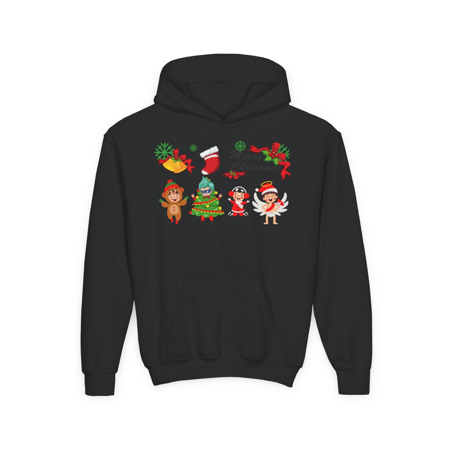 Youth Heavy Blend Hooded Sweatshirt - Merry christmas from super kid