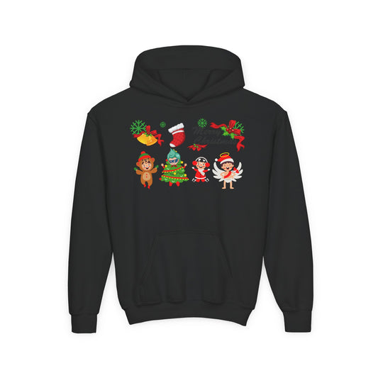 Youth Heavy Blend Hooded Sweatshirt - Merry christmas from super kid