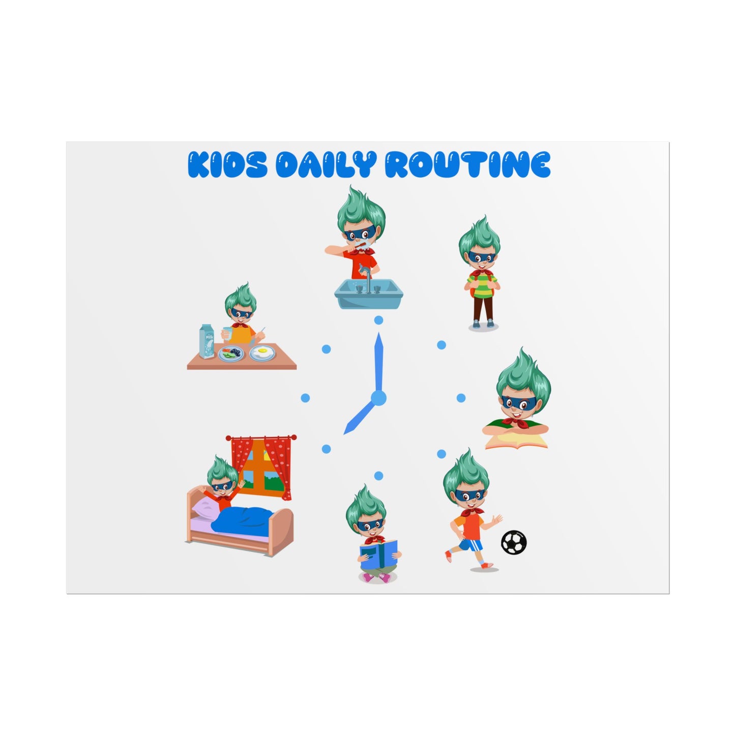 Rolled Posters - Super kiddo daily routine - [[{"value":"Wonderwear Kid"}]]