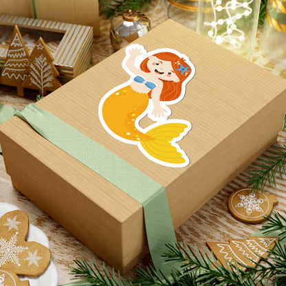 Kiss-Cut Stickers - mermaid yellow tail Printify
