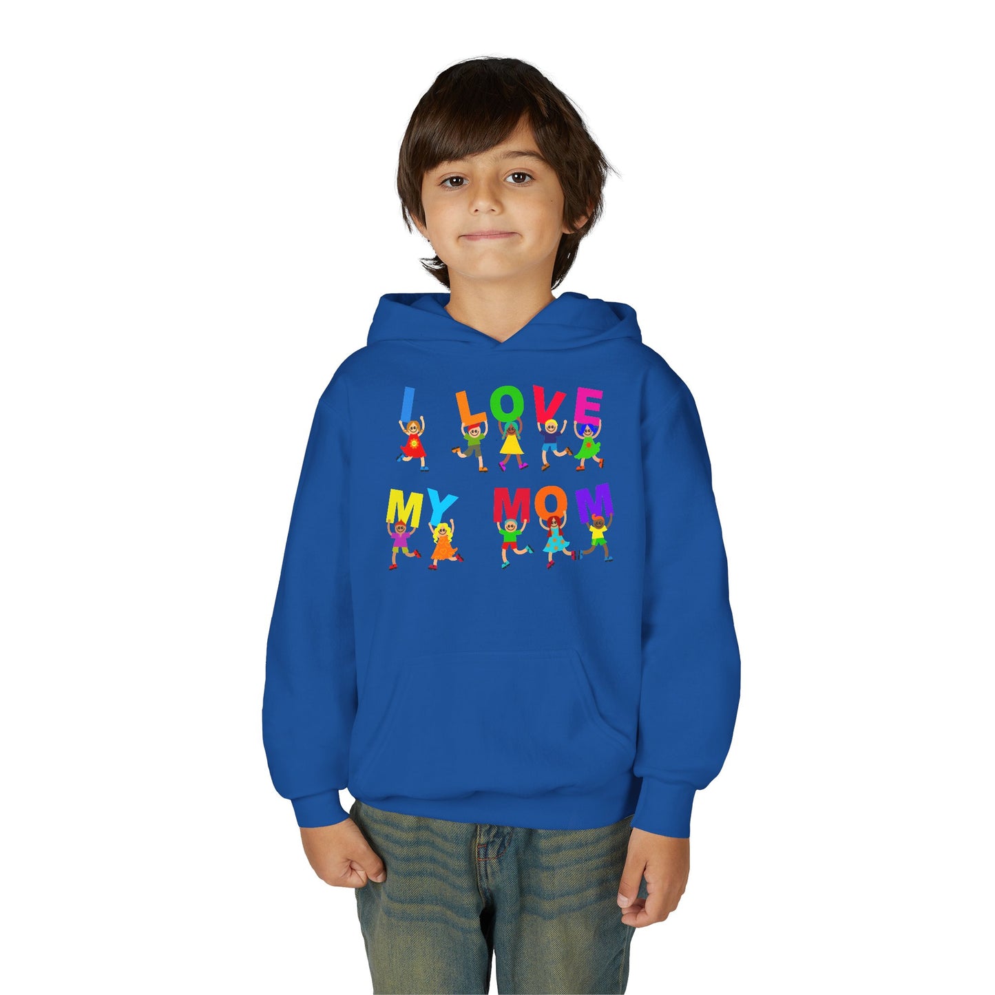 Youth Heavy Blend Hooded Sweatshirt - Kids - I love my mom