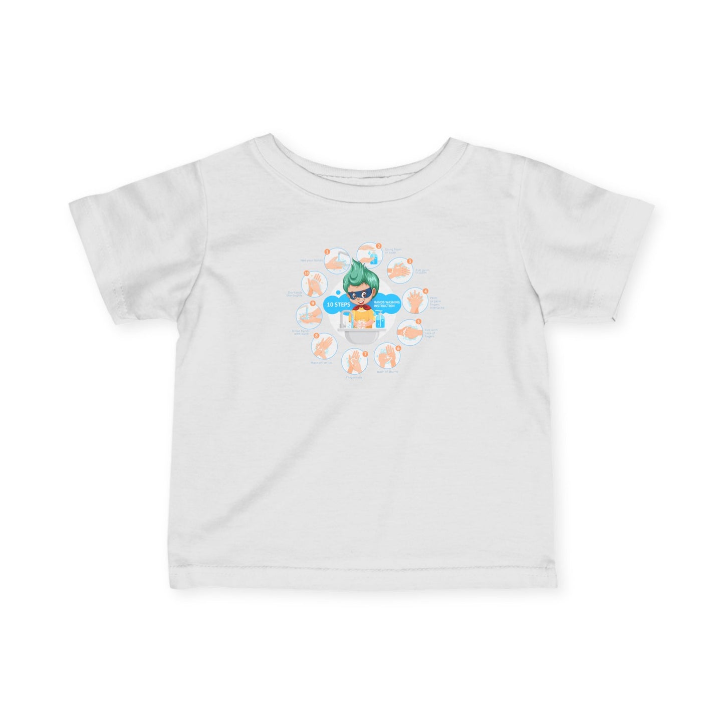 Infant Fine Jersey Tee - Super kiddo hand washing steps