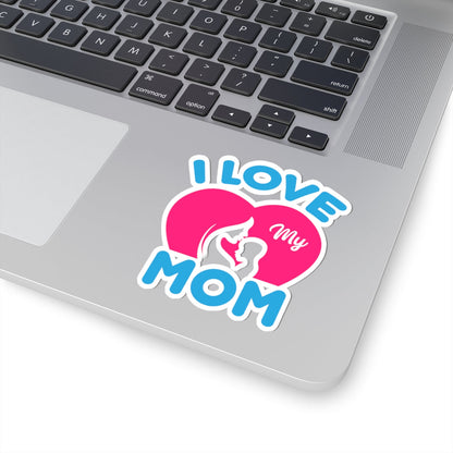 Kiss-Cut Vinyl Decals - i love my mom logo Printify