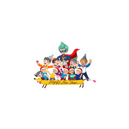 Christmas Kiss-Cut Vinyl Decals – Happy new year with friends - [[{"value":"Wonderwear Kid"}]]