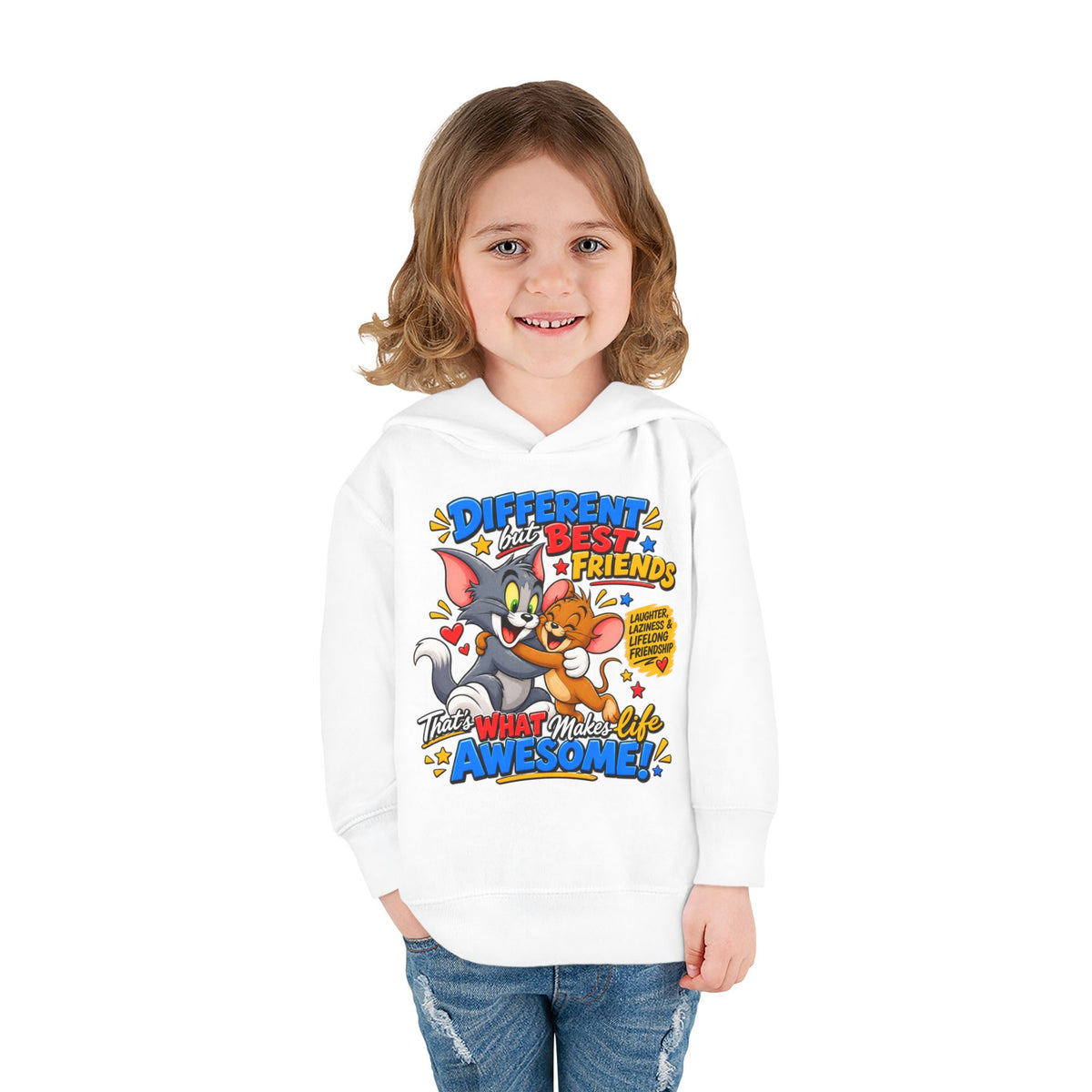 Toddler Hoodie — Tom and Jerry - Different, Best Friends