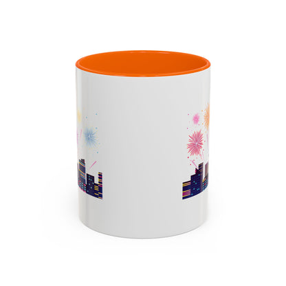 Accent Coffee Mug - Super kiddo with fireworks - [[{"value":"Wonderwear Kid"}]]
