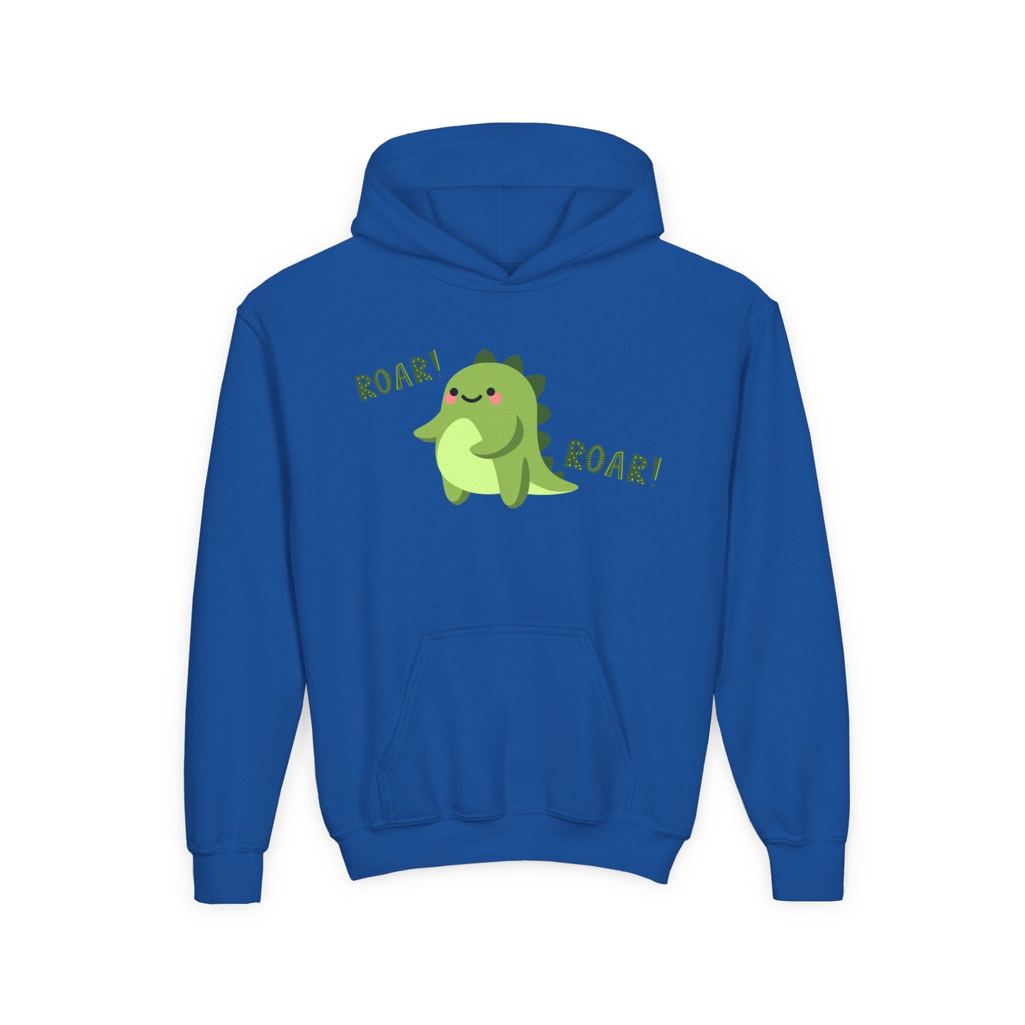 Youth Heavy Blend Hooded Sweatshirt - Cute Dinosaur Roar