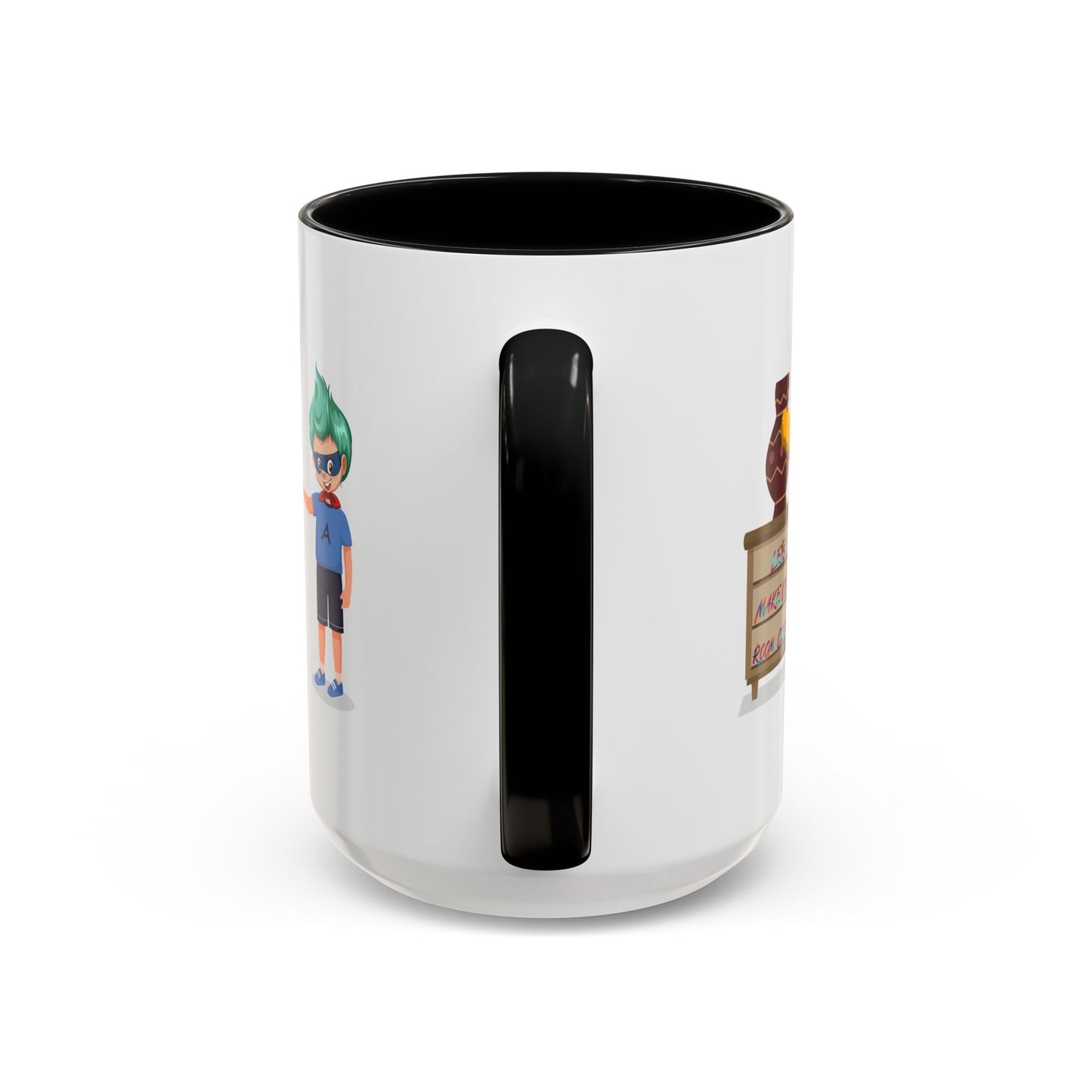Accent Coffee Mug - Super kiddo cleaning a vase