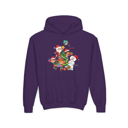 Youth Heavy Blend Hooded Sweatshirt - Super kiddo making christmas tree - [[{"value":"Wonderwear Kid"}]]