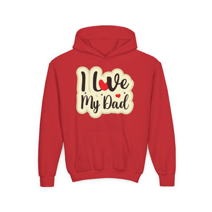 Youth Heavy Blend Hooded Sweatshirt - i love my dad Printify