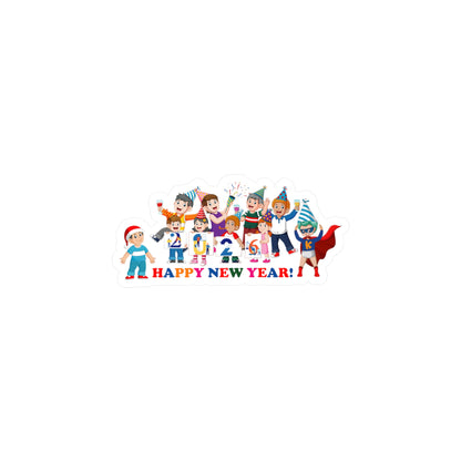 Christmas Kiss-Cut Vinyl Decals – Happy new year from super kiddo - [[{"value":"Wonderwear Kid"}]]