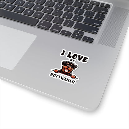 Kiss-Cut Vinyl Decals - I love my Rottweiler Printify