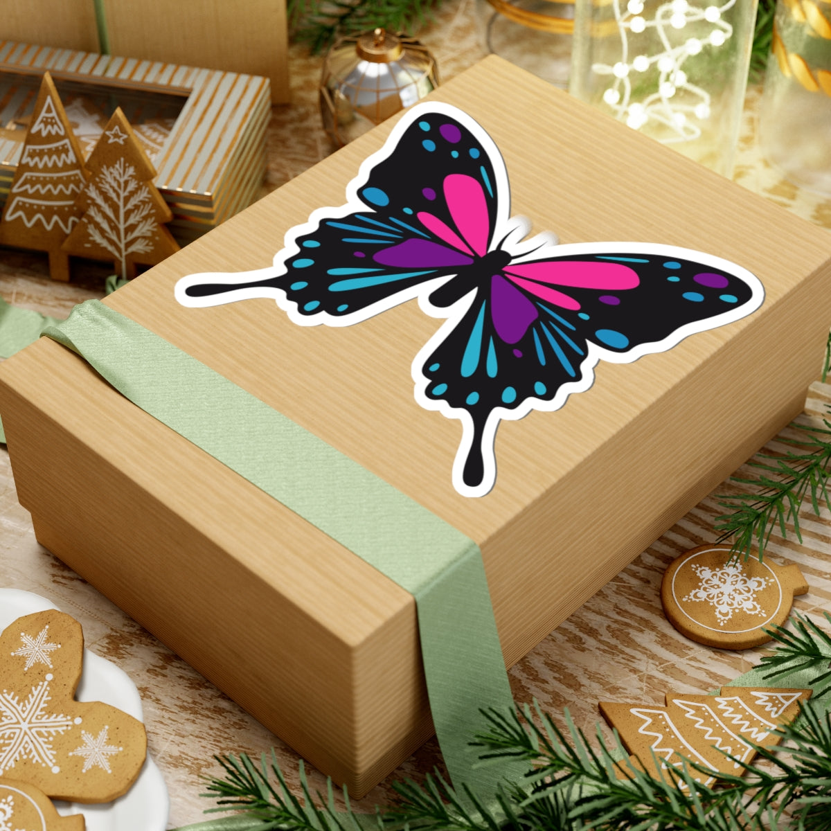 Kiss-Cut Stickers - Purple butterfly