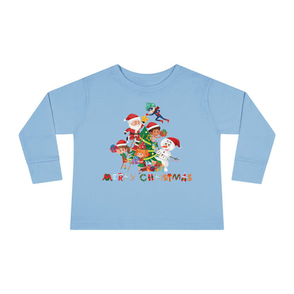 Toddler Long Sleeve Tee - Super kiddo making christmas tree with text - [[{"value":"Wonderwear Kid"}]]