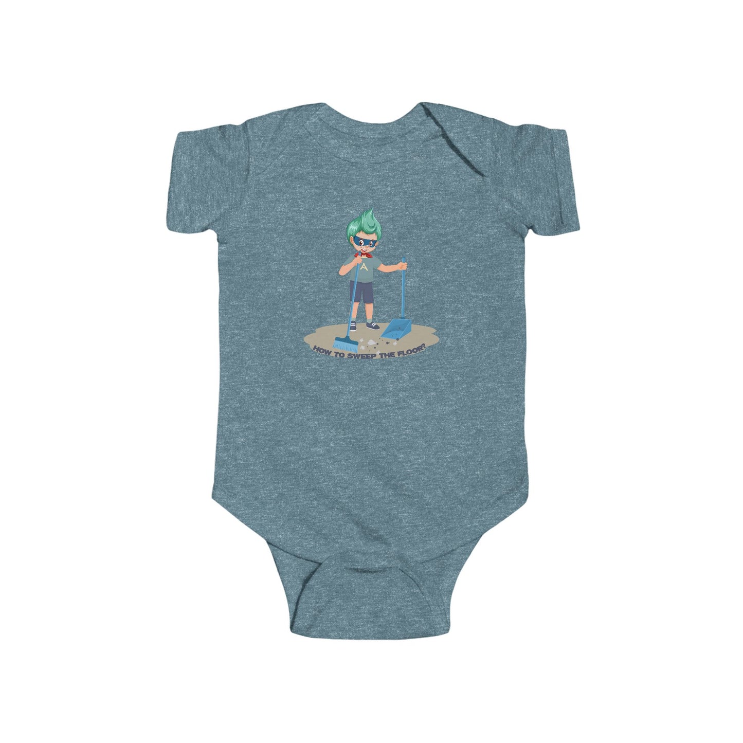 Infant Bodysuit - Super kiddo sweeping floor - [[{"value":"Wonderwear Kid"}]]