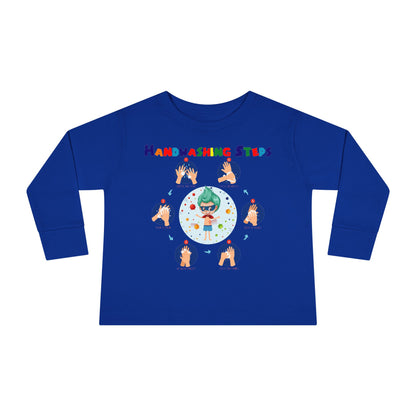 Toddler Long Sleeve Tee - Super kiddo how to wash hand properly - [[{"value":"Wonderwear Kid"}]]