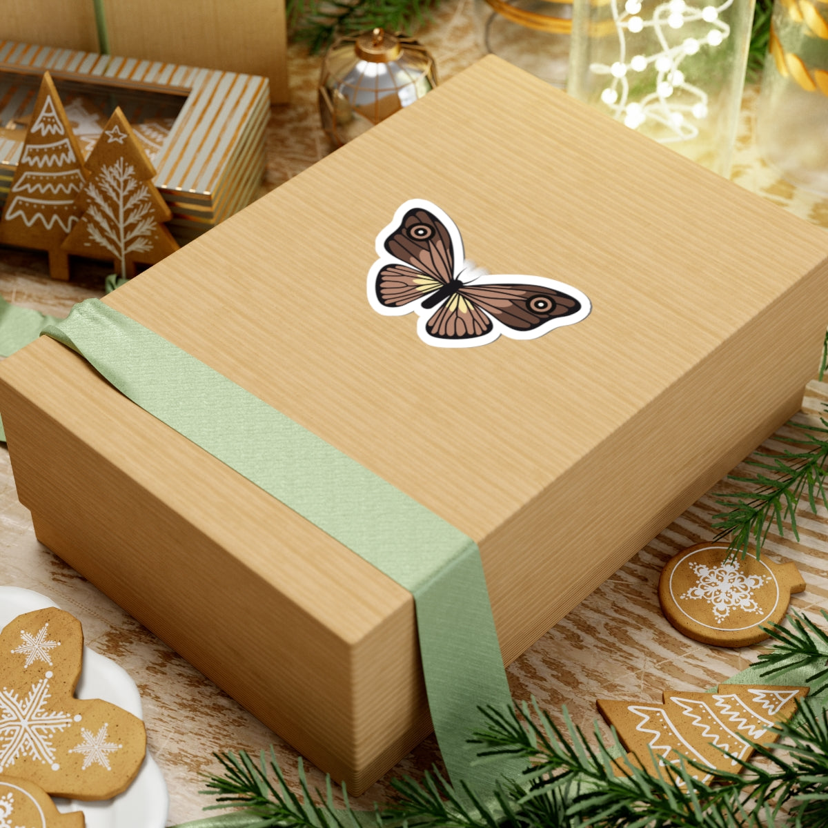 Kiss-Cut Stickers - Brown butterfly