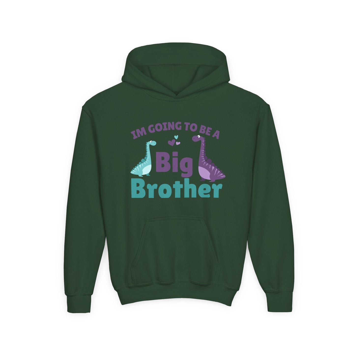 Youth Heavy Blend Hooded Sweatshirt - Big Brother Dinosaur