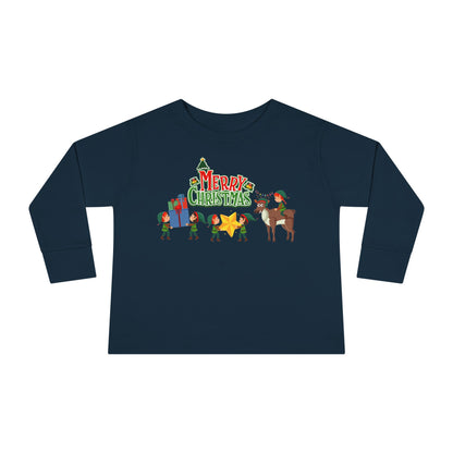 Toddler Long Sleeve Tee - Merry christmas and reindeer - [[{"value":"Wonderwear Kid"}]]