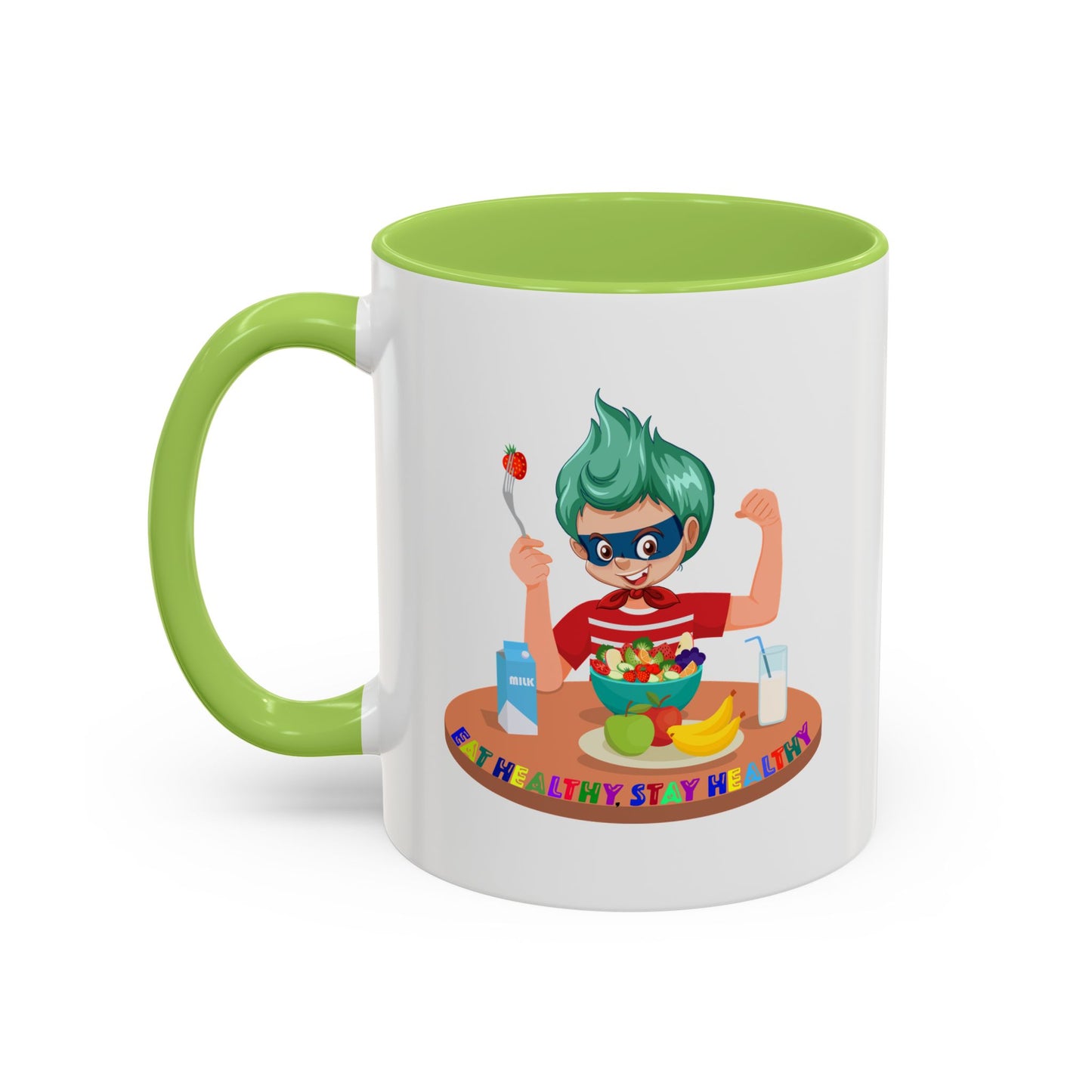 Accent Coffee Mug - super kiddo eating healthy food