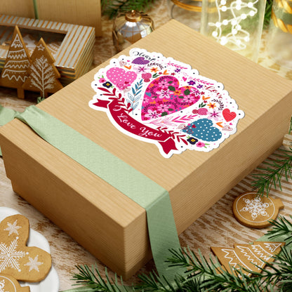 Kiss-Cut Vinyl Decals - I love you Printify