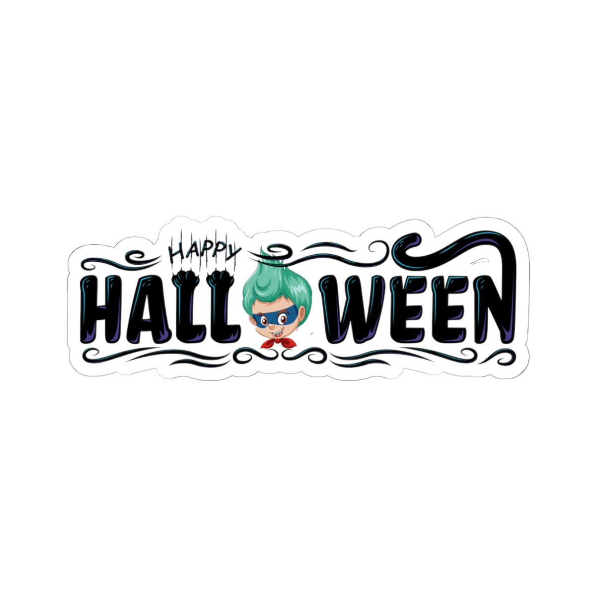 Kiss-Cut Stickers - Happy halloween by super kiddo Printify