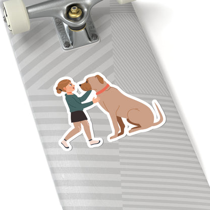 Kiss-Cut Stickers - Girl and dog Printify
